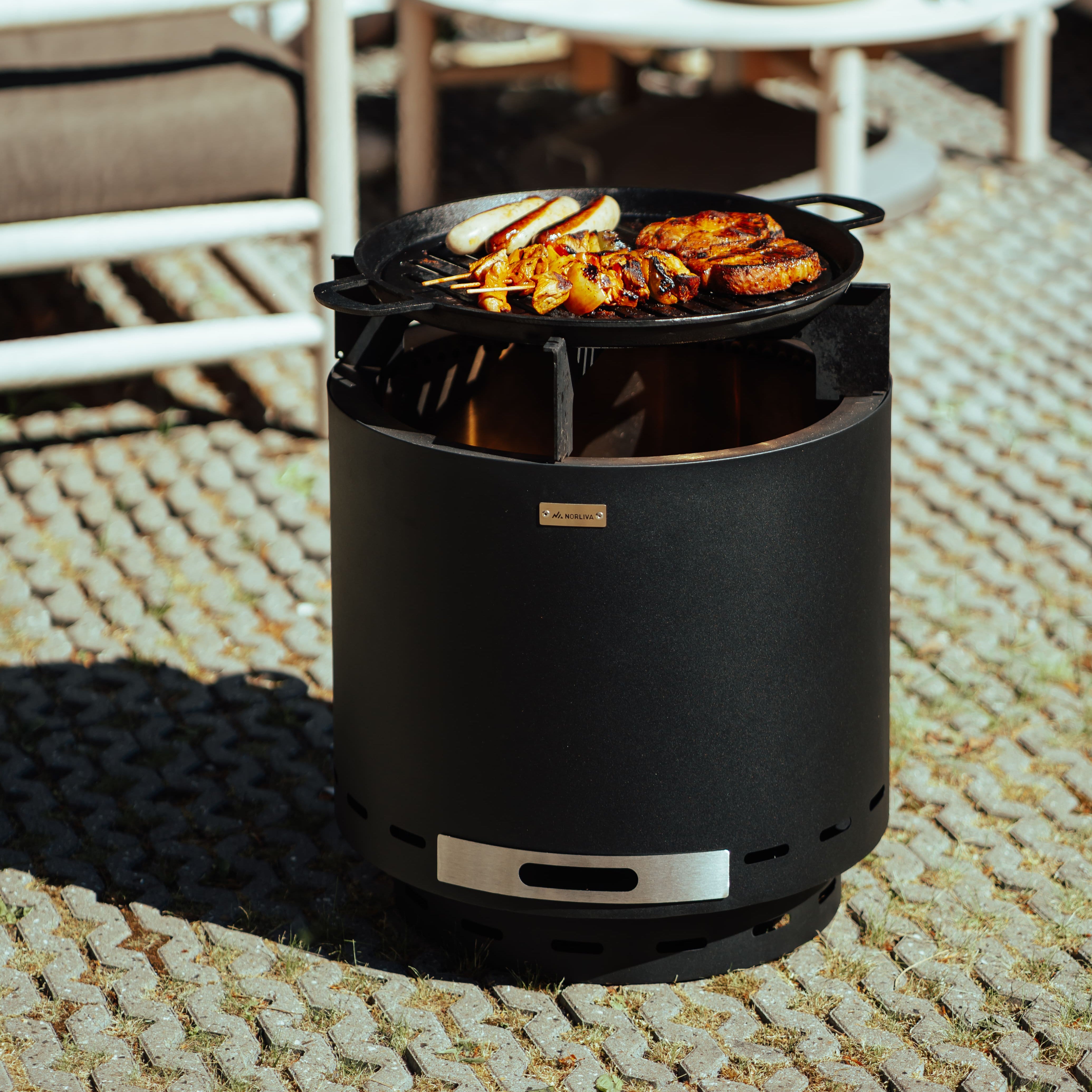 Set: Skara + lock + grillgaller i gjutjärn