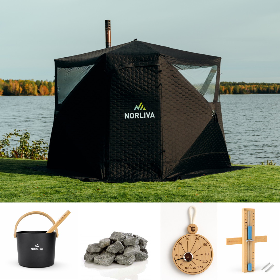 Set: bastutält Dalen 3.0 + aggregat + bastutillbehör