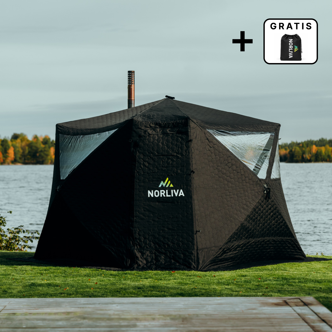 Mobilt bastutält Fjorden med bastuugn