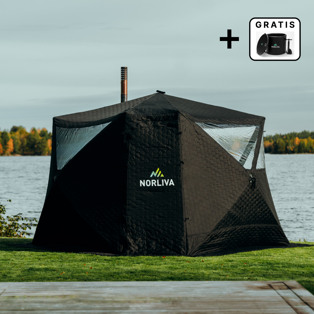 Mobilt bastutält Fjorden med bastuugn