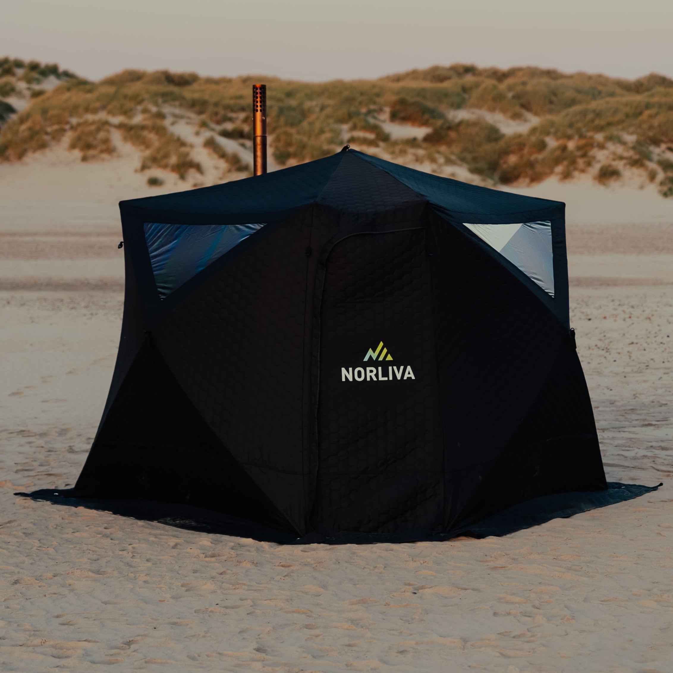 Set: Bastutält Fjorden + kamin + bastutillbehör