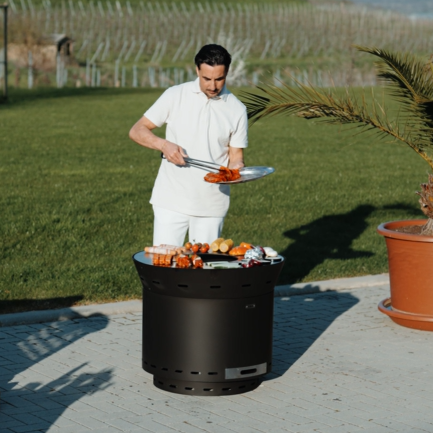 Eldplatsbyggd grill, plancha-tillsats Lunda