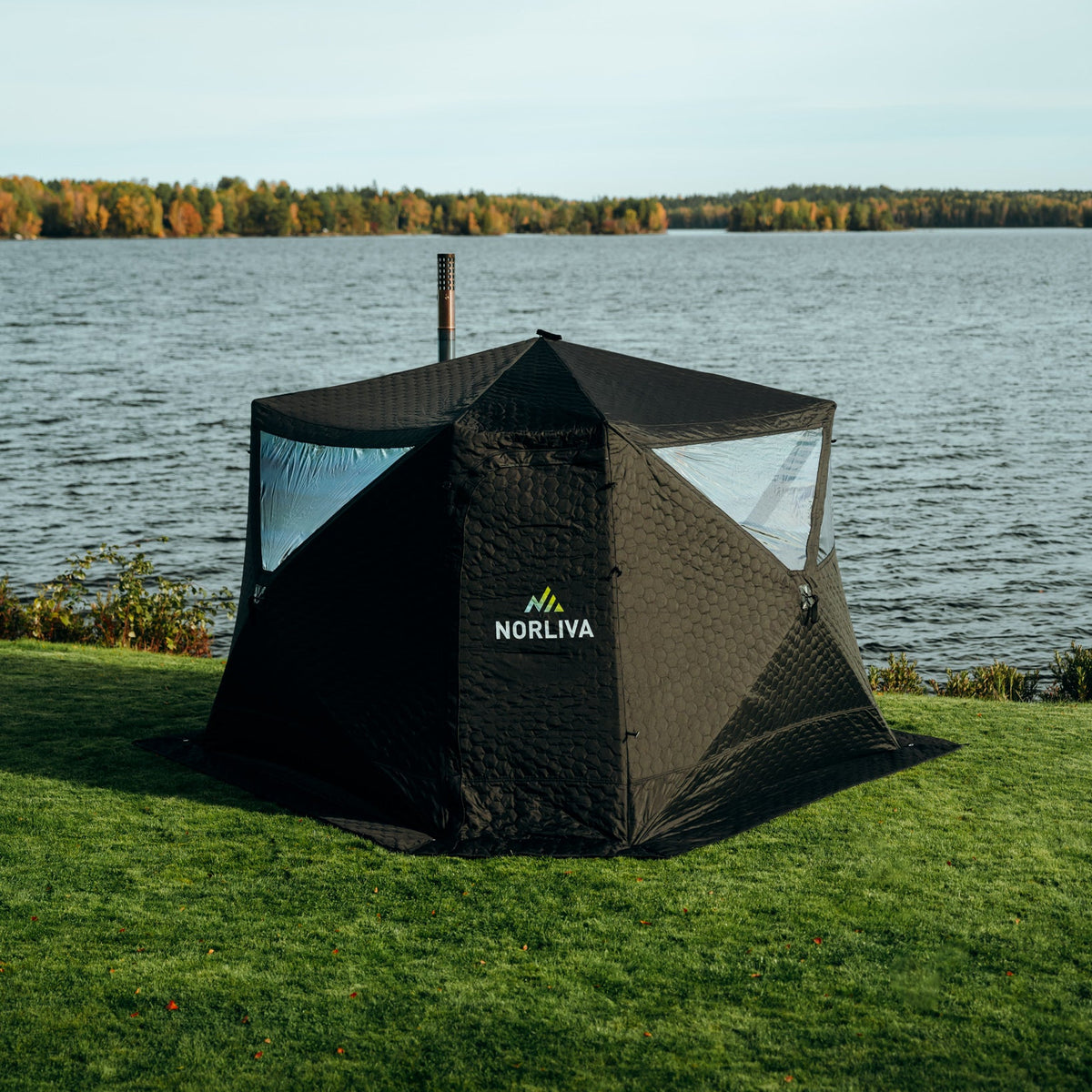 Set: Bastutält Fjorden + kamin + bastutillbehör